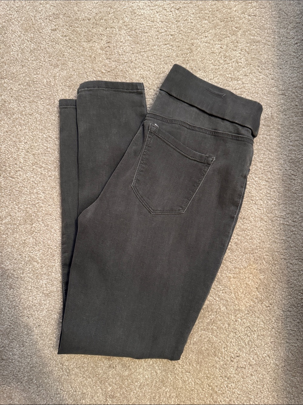 Nine West Women's Gray Pull-On Jeggings with Fold-Over Waistband
